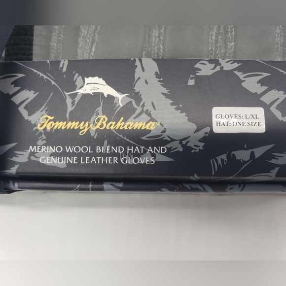 845- Tommy Bahama Merino Wool Hat and Leather Glove Set NWT - Picture 3 of 6